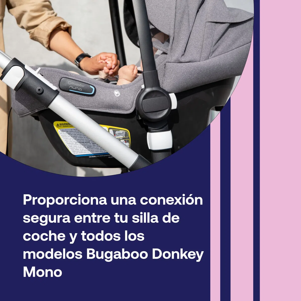 Bugaboo Adaptador de Silla de Coche para Donkey, Donkey 2 y 3, Mono y Duo, compatible con Sillas de coche Maxi-Cosi, Cybex, BeSafe, Nuna, Turtle y Turtle Air by Nuna, sistema Easy Click-and-go, Negro