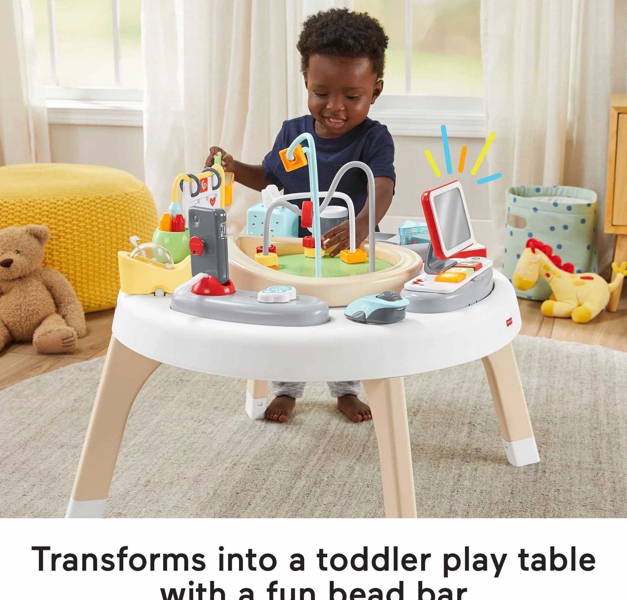Fisher-Price Like a Boss - Centro de Actividades 2 en 1 con Luces y Sonidos Musicales - Juego de Entretenimiento para bebés - HBM26