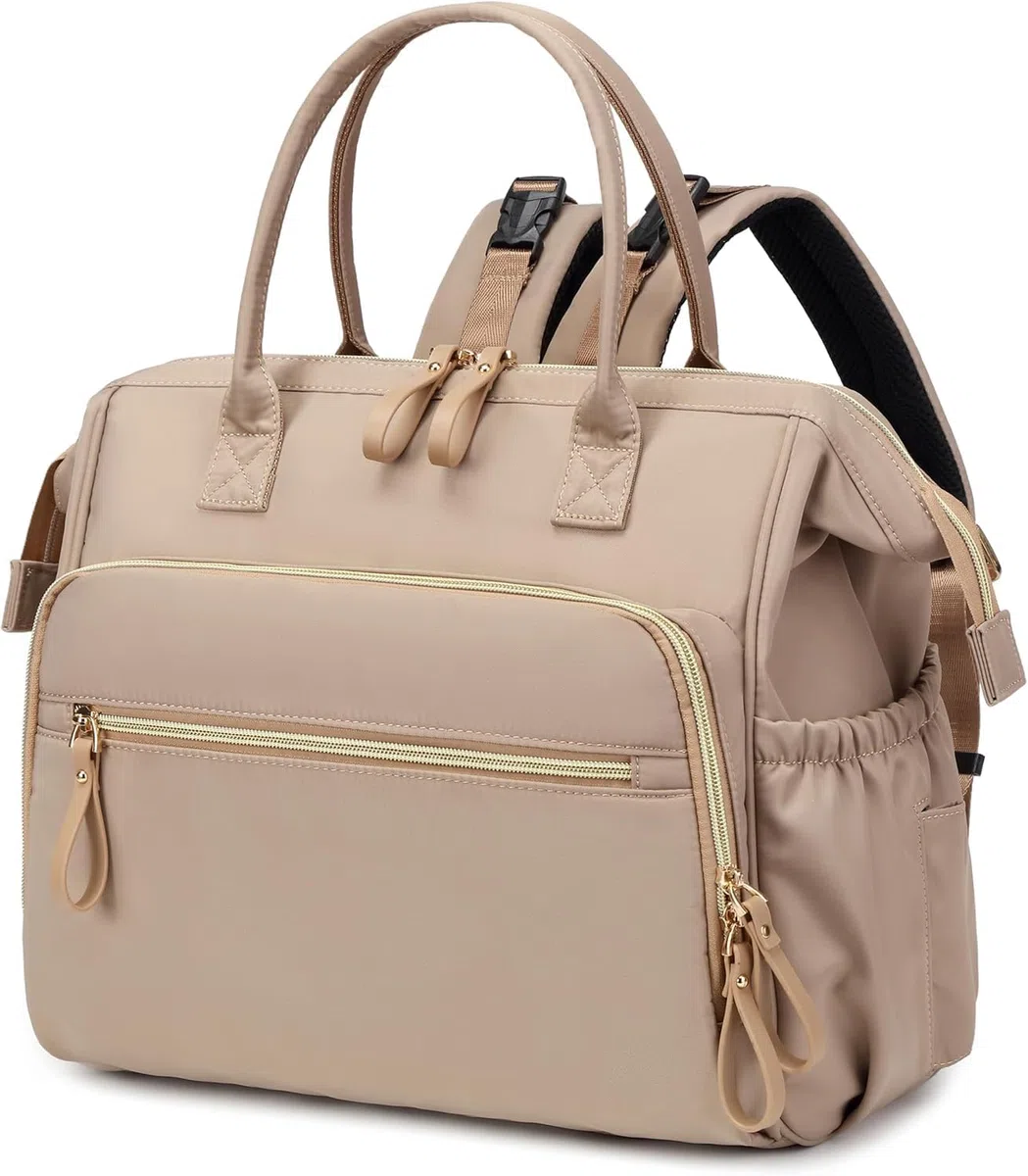 LINGMING Bolso cambiador grande, 14 bolsillos para bebé y 3 bolsillos aislados, regalos para baby shower (negro, grande)