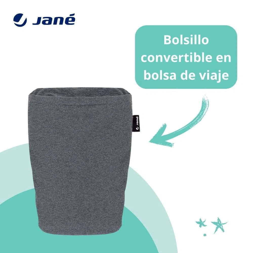 Jané Cocoon Fular Porteo Elástico, Desde Nacimiento hasta 20 kg, 5 m, Método Canguro, Ergonómico y Transpirable, con Bolsa, Greyland