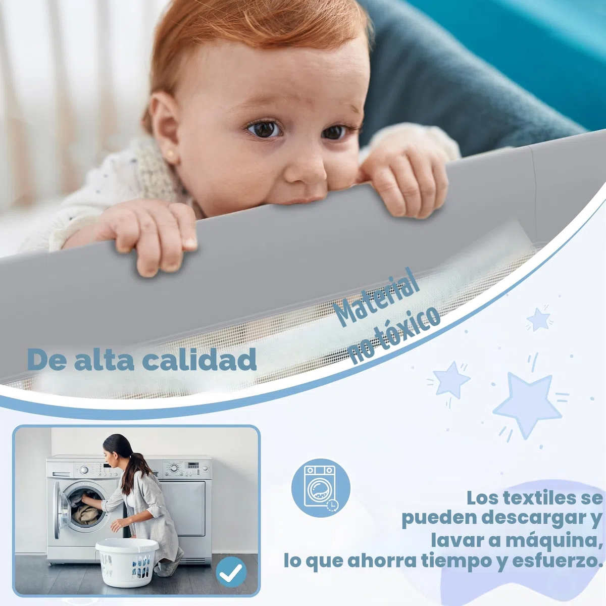 LZQ Barrera plegable para cama infantil, protección contra caídas, protección contra caídas, protección contra caídas, 150 cm