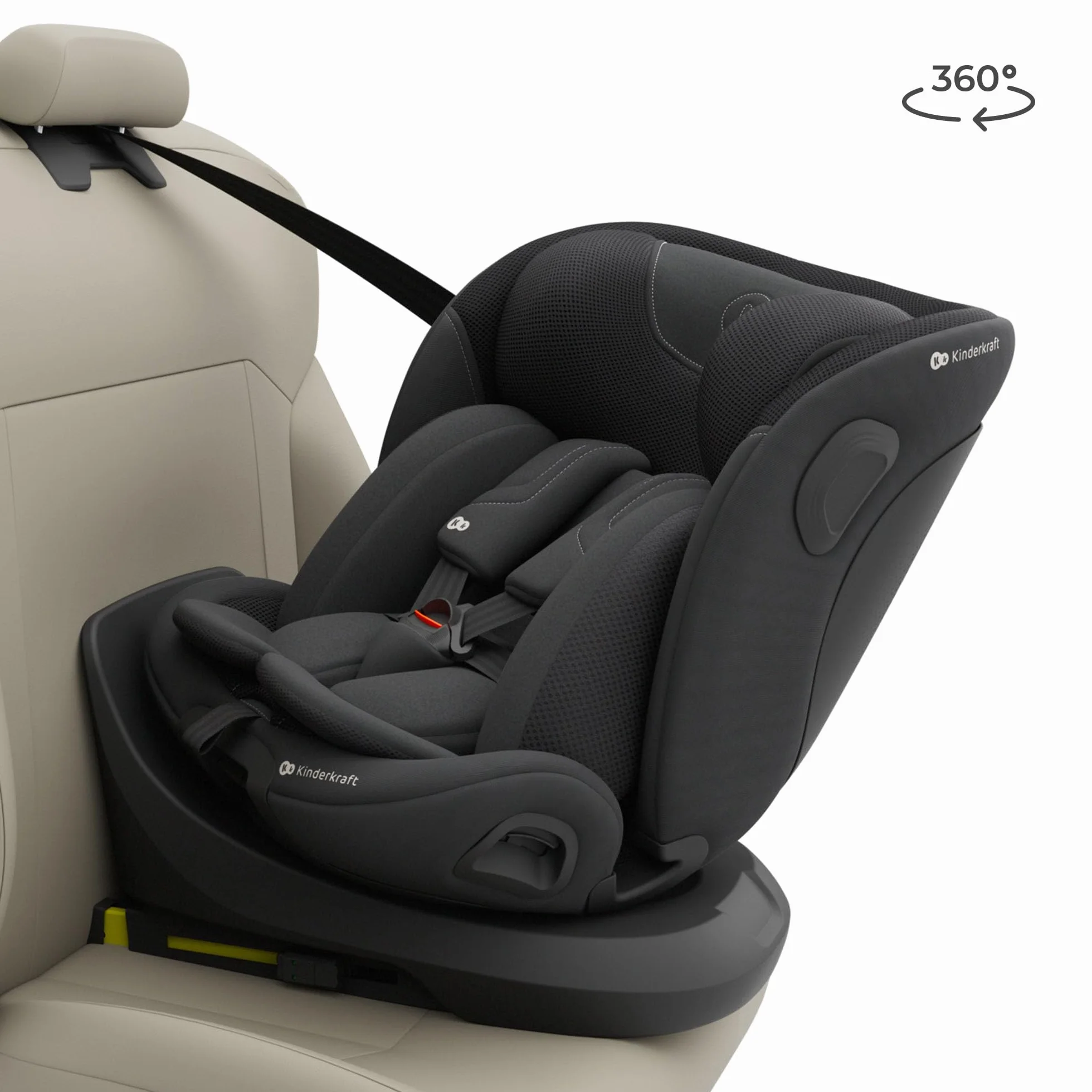 Kinderkraft I-GROW 2 PRO Silla de coche I-SIZE 40-150 cm Isofix 360º Grupo 0+/1/2/3 0-36 kg Negro