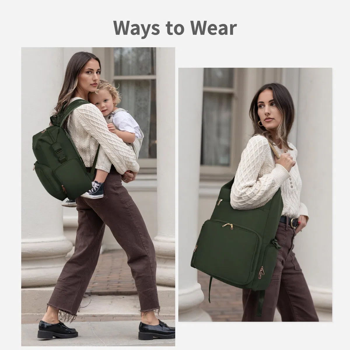 CEI-CEI Mochila Cambiador Bebé Pañalera Impermeable de Neopreno Grande con Bolsillo Térmico Mochila Carro Bebé para Viajes Incluye Cambiador Portátil
