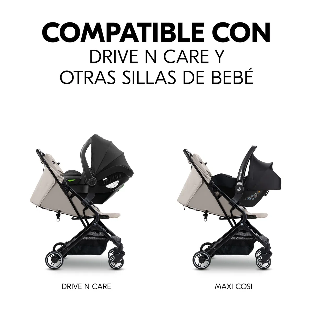 hauck Adaptador para Sillas de Coche de Bebé en Sillas de Paseo Travel N Care y Travel N Care Plus - Compatible con Drive N Care Cybex Kiddy Joie Kinderkraft Maxi-Cosi - Negro
