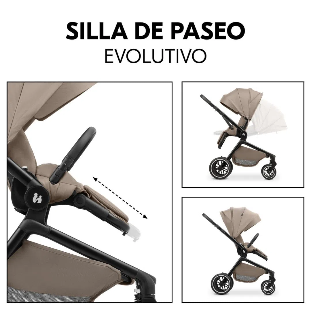 hauck Move N Care Carrito Bebé 3 en 1 con Silla de Coche Drive N Care - Capazo y Asiento Reversible – Cochecito para Recién Nacidos hasta 22 kg - Suspensión – Moca
