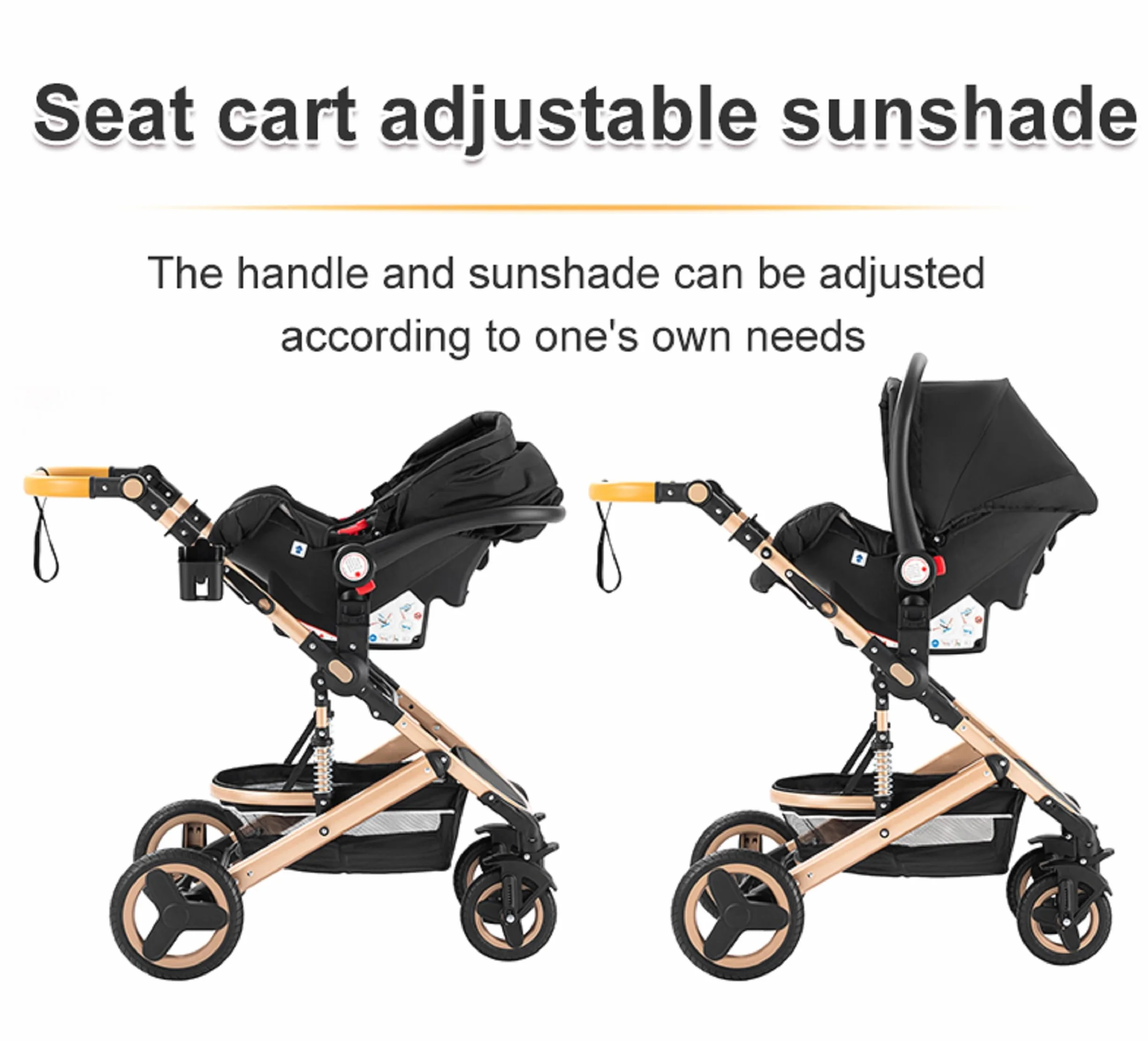 GLOKID Carrito bebé 3 en 1, Carro, Carrito bebé 3 Piezas, Silla Paseo, Sistema de viaje, Plegable, neumáticos de caucho, Con accesorios, Góndola, Adaptateurs, 25 kg (530 kaki)…