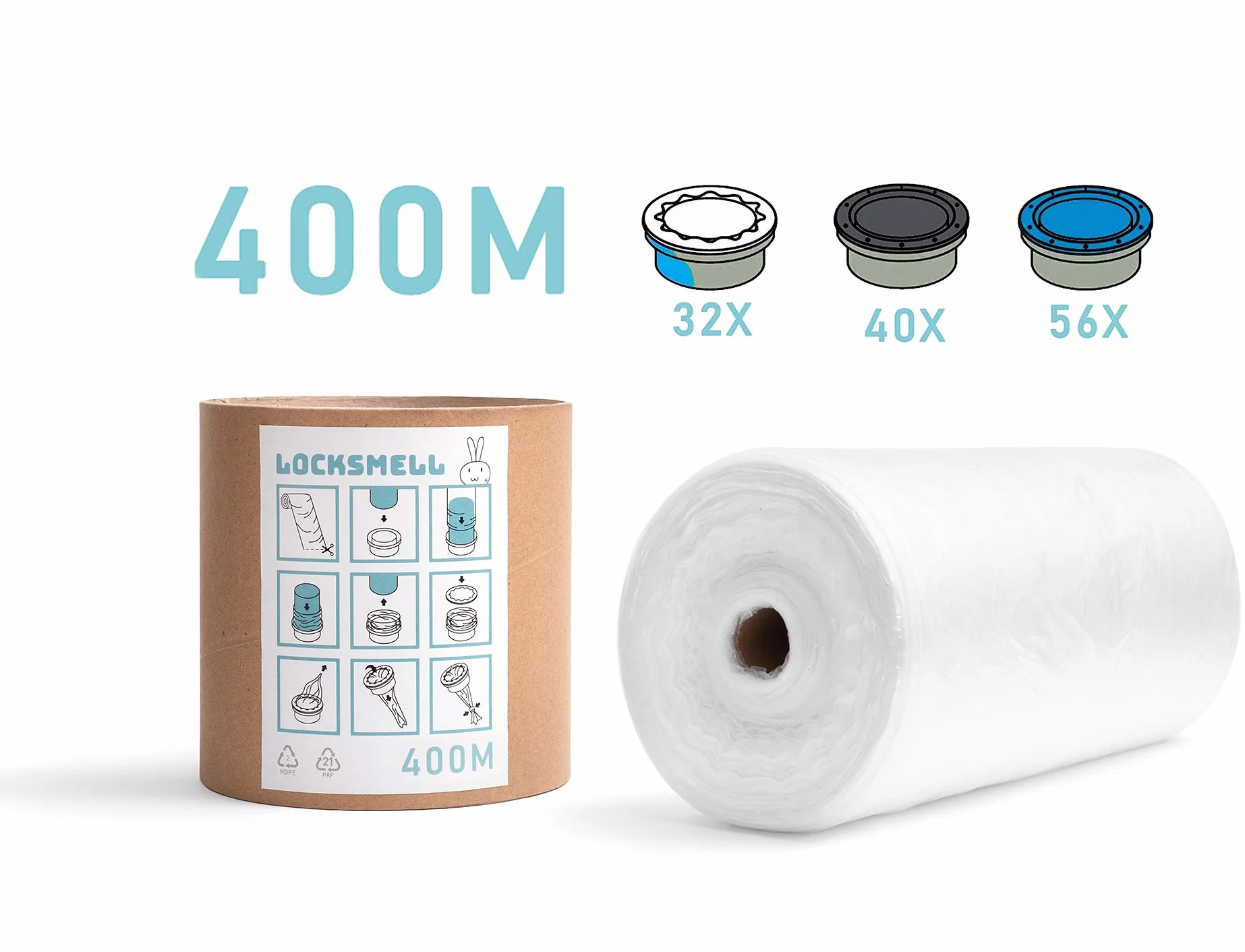 Recarga (400m) Compatible Con Los Cartuchos Tommee Tippee Sangenic y Otros Cartuchos De Papelera Para Pañales | Equivalente a 32 Recargas Sangenicas + TUBO DE RECAMBIO