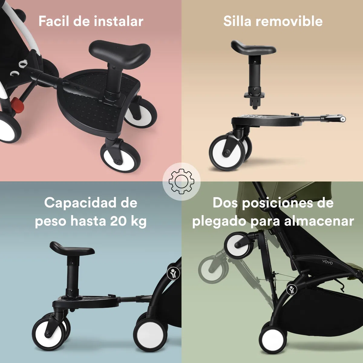 Patinete Stokke YOYO - Para niños de 24 a 48 meses o hasta 20 kg - Fácil de instalar en el cochecito YOYO