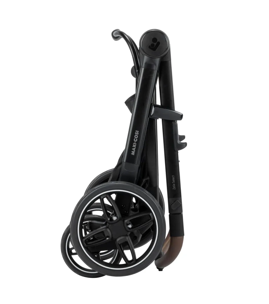 Maxi-Cosi Zelia S Trio2 Cochecito Bebé 3 Piezas, 0-4 Años, hasta 22 kg, Plegable, Compacto y Reclinable Silla de Paseo, con CabrioFix S i-Size Silla Coche Bebé, Accesorios, Gris Oscuro