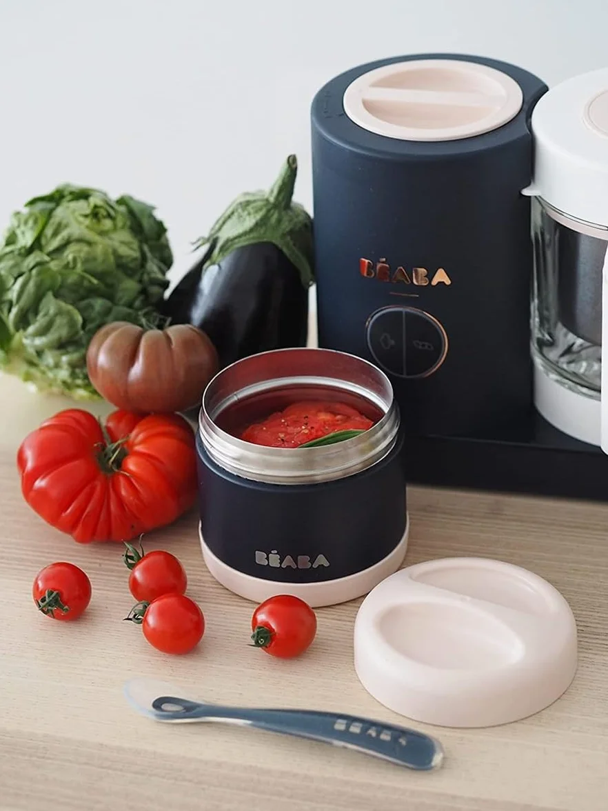 Béaba - Babycook Neo - Máquina de alimentos para bebés - 6 en 1: Procesador de alimentos, licuadora y cocina - Cocina al vapor suave - Comida casera rápida para bebés - Cuenco de vidrio - Recipiente