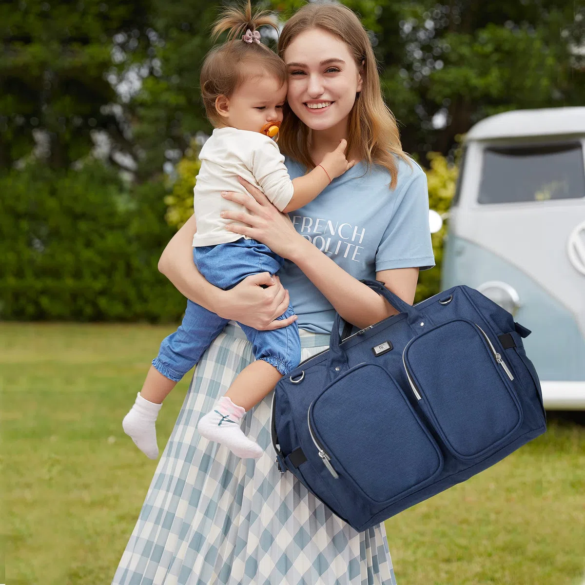 Pomelo Best Bolso Cambiador Bebé de Pañales, Gran Capacidad de bolso, Impermeable, con 2 Ganchos Carrito de Bebé y Cambiador portatil de pañales