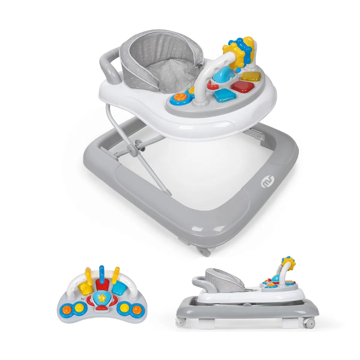 MS BabyWorld – Andador Basic – Andador para Bebé con Bandeja Interactiva | Juegos con Sonido | Base Antivuelco | Ruedas de Silicona | 3 Posiciones de Altura