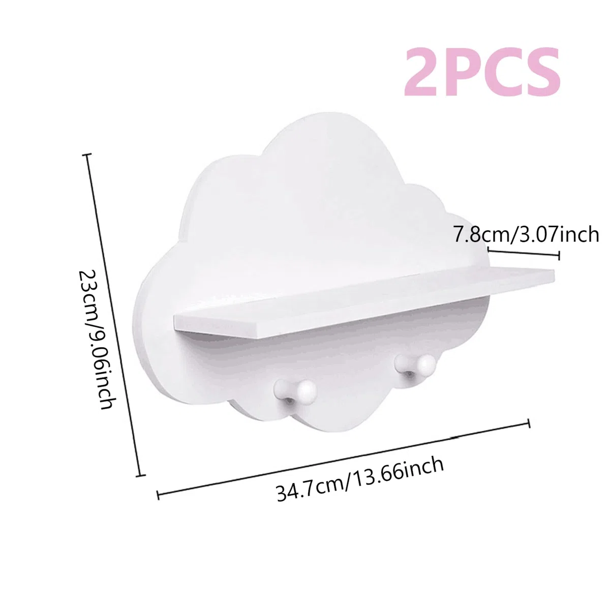 Estantes Nube 2Pcs Estante Nube Flotante para Habitación Infantil con Gancho para Guardería y Dormitorio Infantil Decoración de Habitación Nube Estantería de Almacenaje Decoración de Habitación Nube