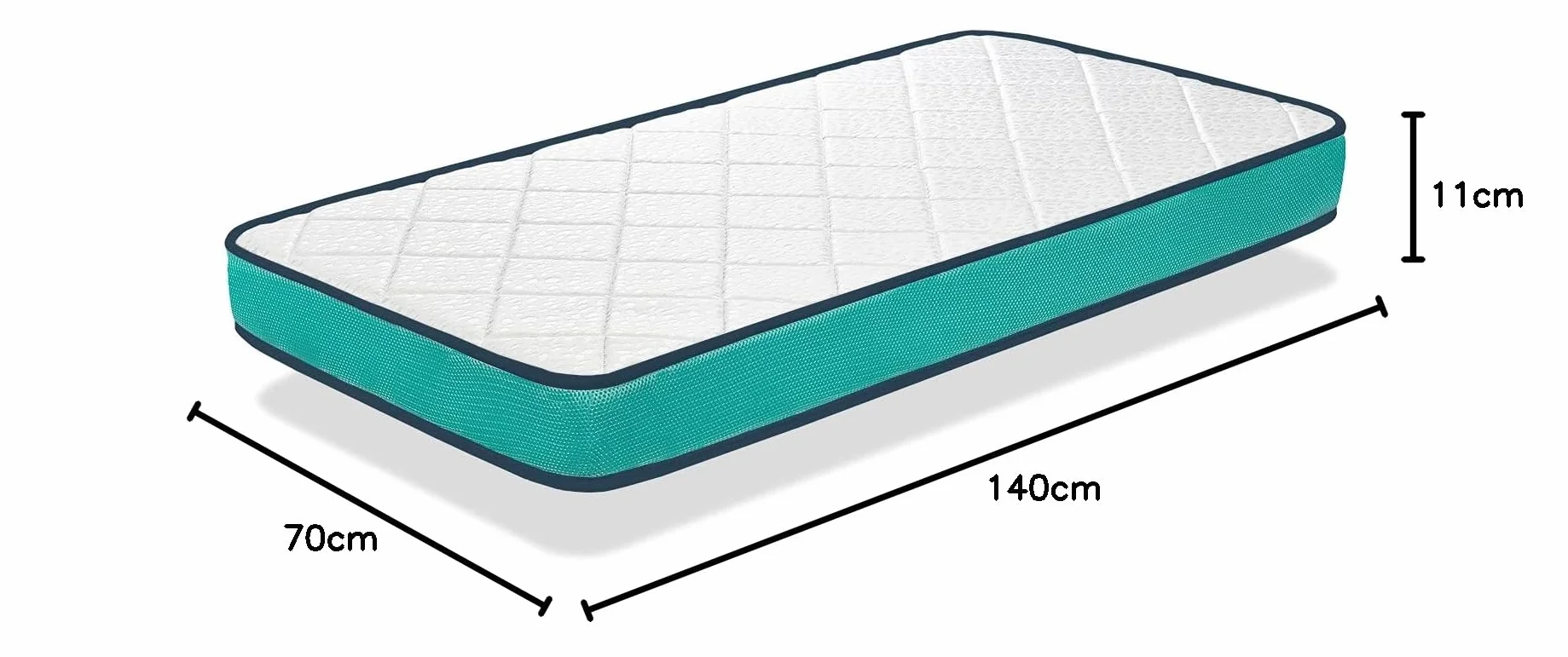 DORMISSIMO Colchón Cuna Bebe 70x140 Axel - 10 CM - Núcleo de Espuma Perforado y Antibacteriano