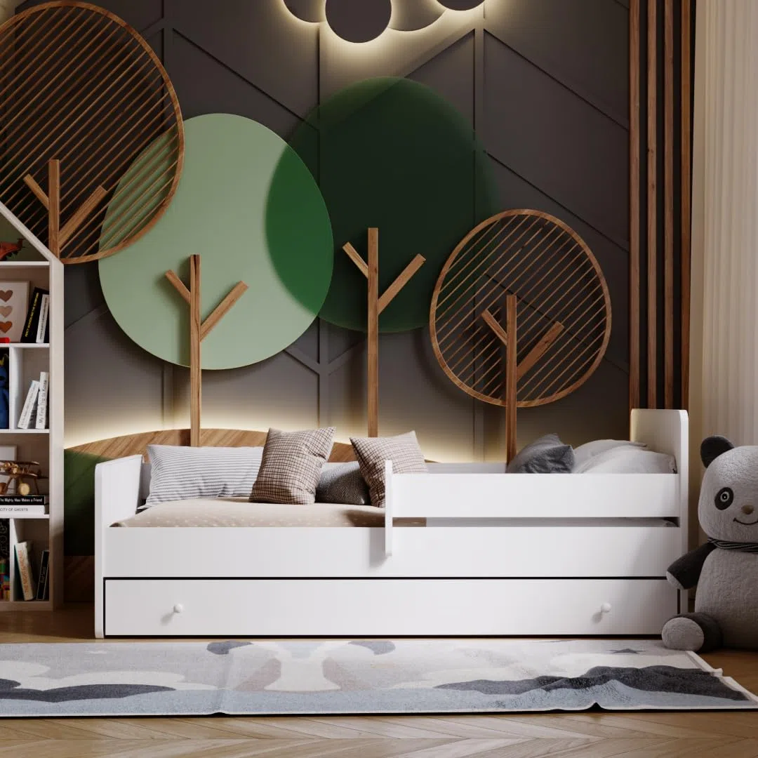 Kobi Cuna MAX | 140 x 70 | con cajón, colchón, Estructura, Cama para una niña y un niño | para habitación Infantil | (140 x 70)