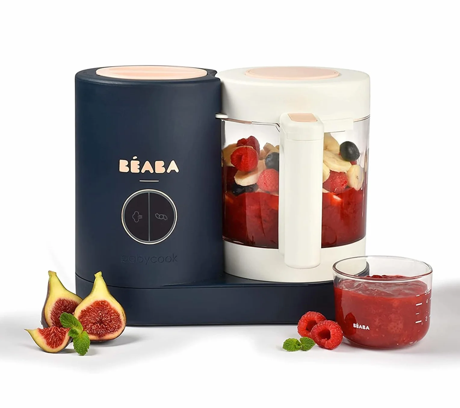 Béaba - Babycook Neo - Máquina de alimentos para bebés - 6 en 1: Procesador de alimentos, licuadora y cocina - Cocina al vapor suave - Comida casera rápida para bebés - Cuenco de vidrio - Recipiente