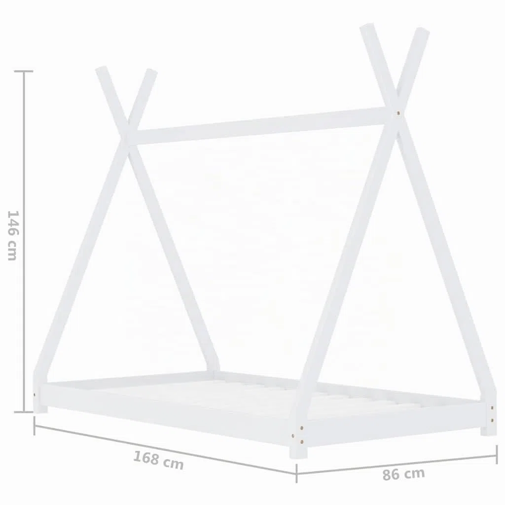 vidaXL Estructura de Cama Infantil Mueble para Habitación Dormir Cuarto de Niños Blanco 80x160 cm Madera Maciza de Pino