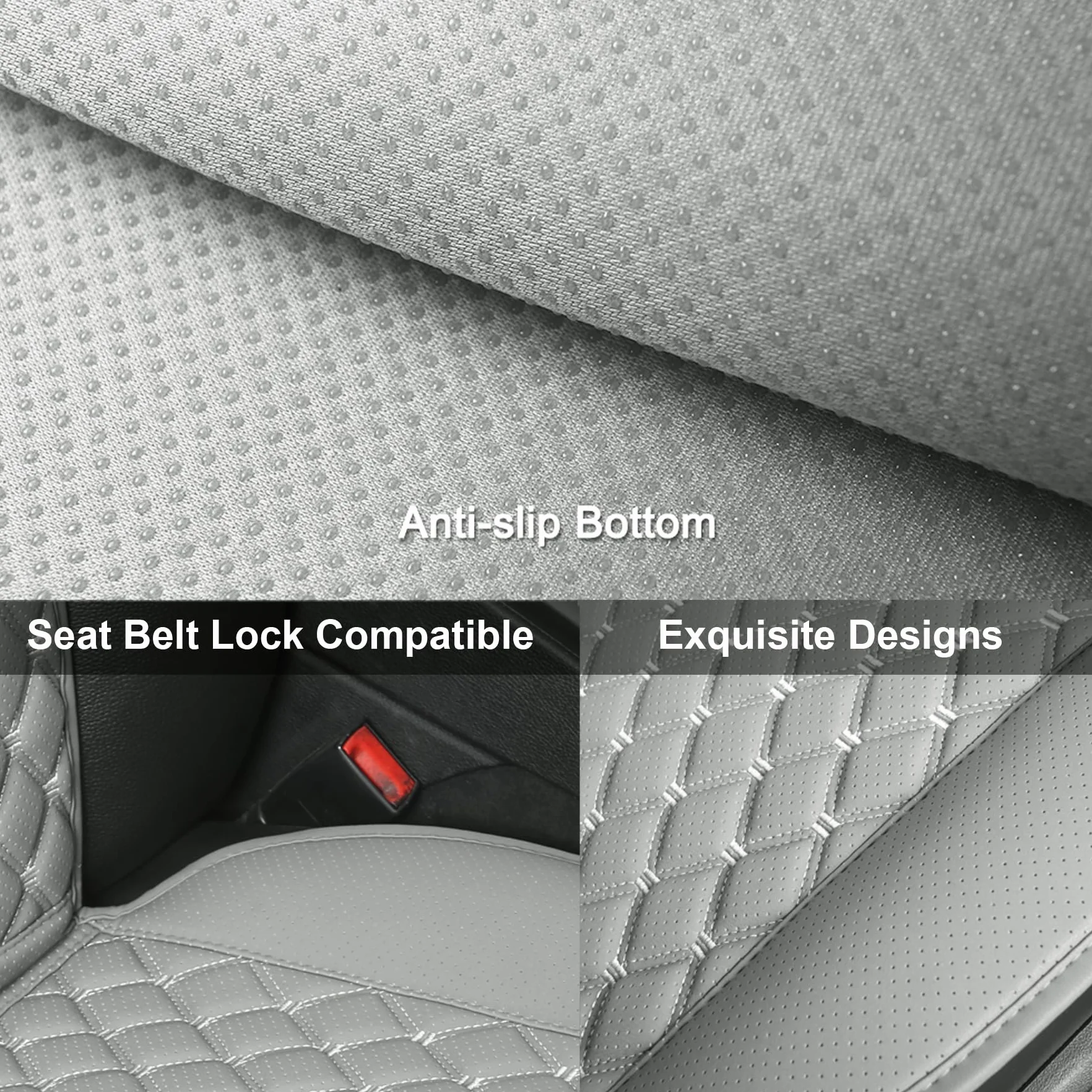 Black Panther 1 Pieza Funda Coche Asiento con Respaldo Accesorios De Coche Apto para Uso en Cuatro Estaciones(Gris)