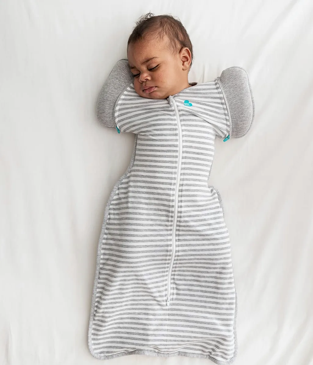 Love To Dream Swaddle UP- 50/50- Gray Stripe- Medium 13.2-18.7 lbs by Love to Dream