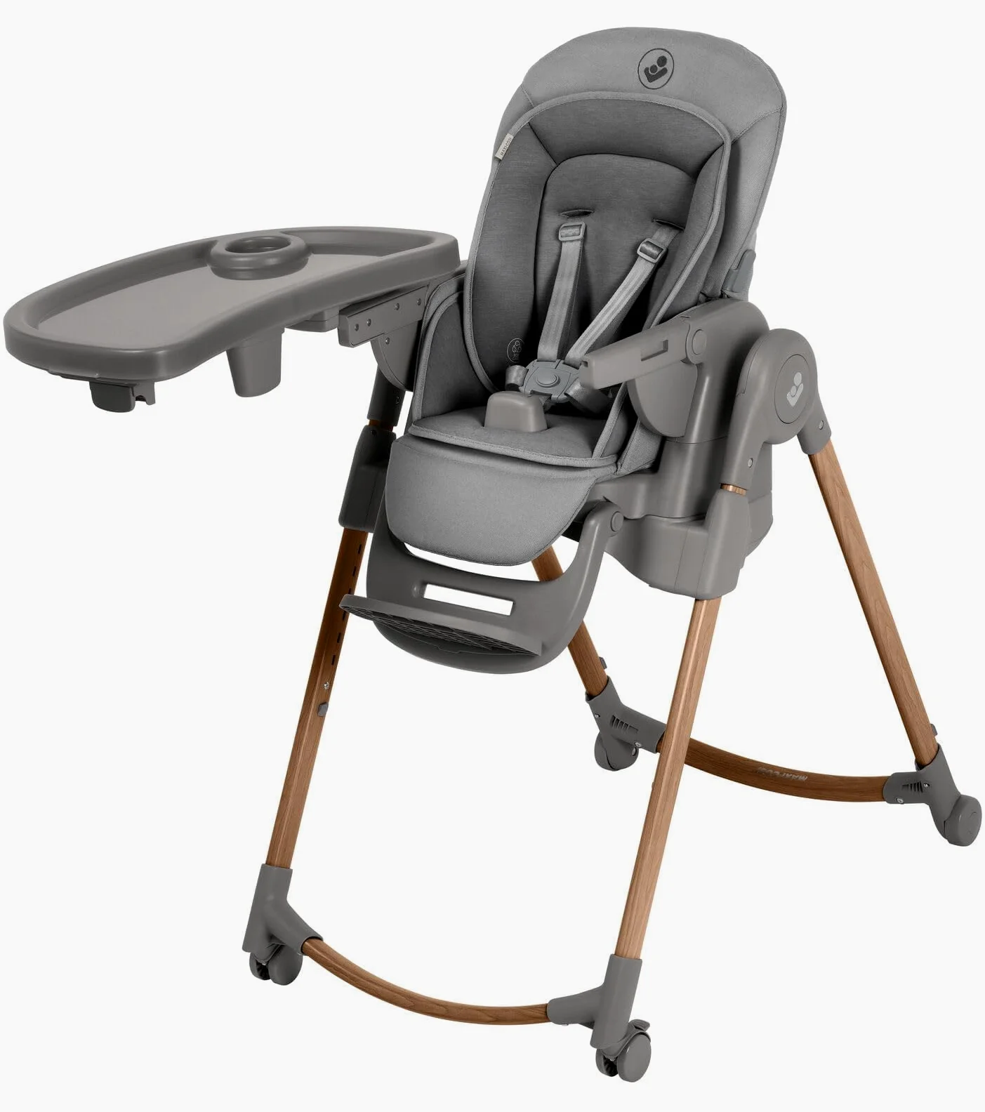 Maxi-Cosi Minla Plus Trona Bebe Evolutiva 6 en 1, 0-14 años, máx. 60 kg, Rotación de la bandeja con una sola mano, 4 Rädern, 9 posiciones altura, 5 posiciones reclinación, Elegance Graphite