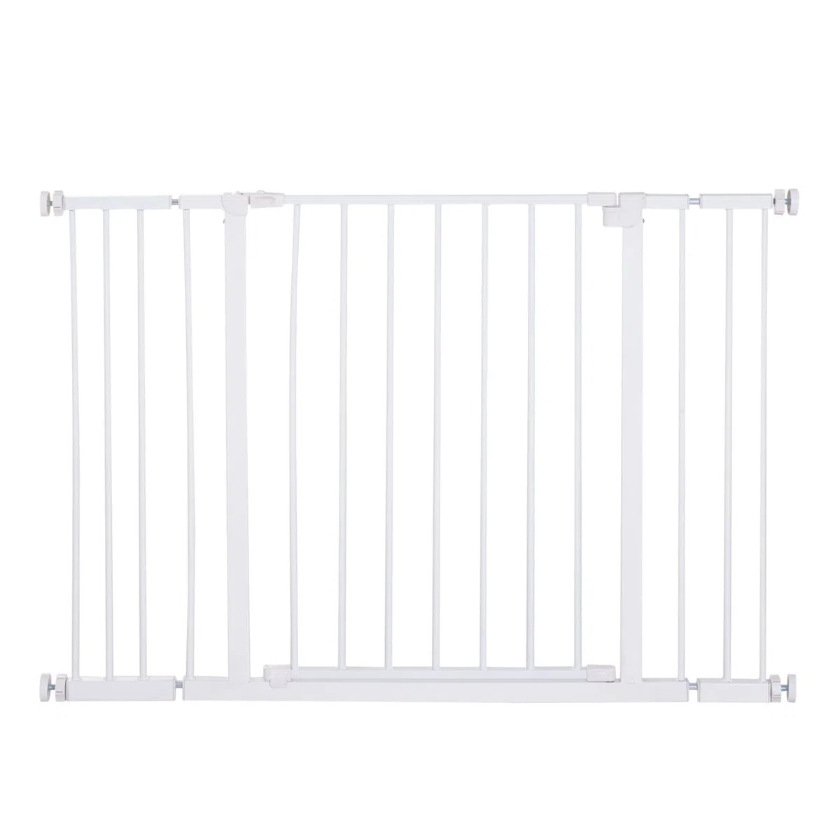 PawHut Barrera de Seguridad Longitud Ajustable 72-107 x 76 cm sin perforación de Metal, plástico Blanco