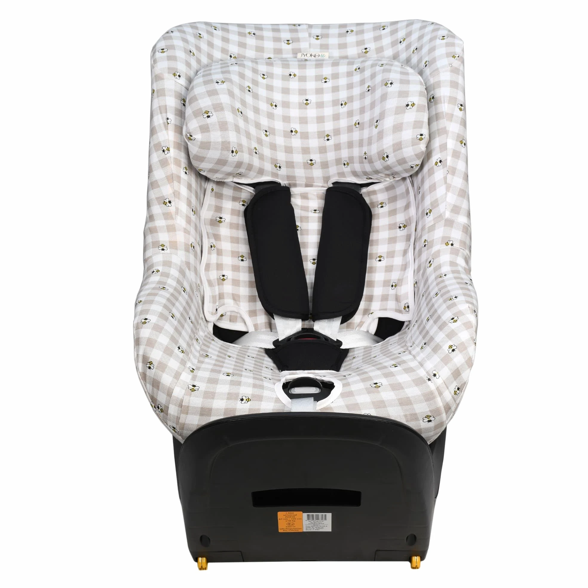 JYOKO Kids Funda de algodón para Silla de Coche Compatible con Maxi Cosi Mica Eco I-Size (Picnic Vichy)