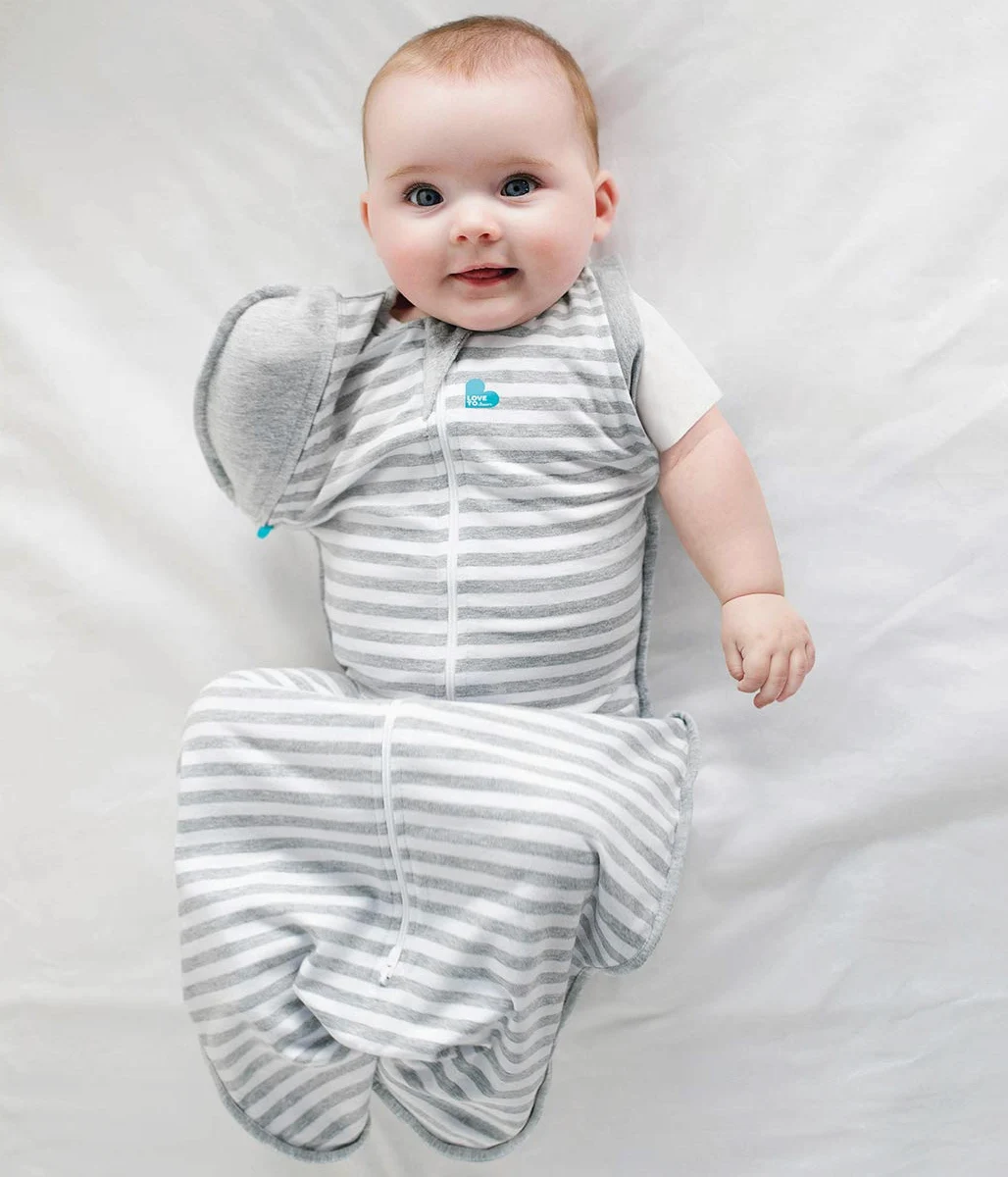 Love To Dream Swaddle UP- 50/50- Gray Stripe- Medium 13.2-18.7 lbs by Love to Dream