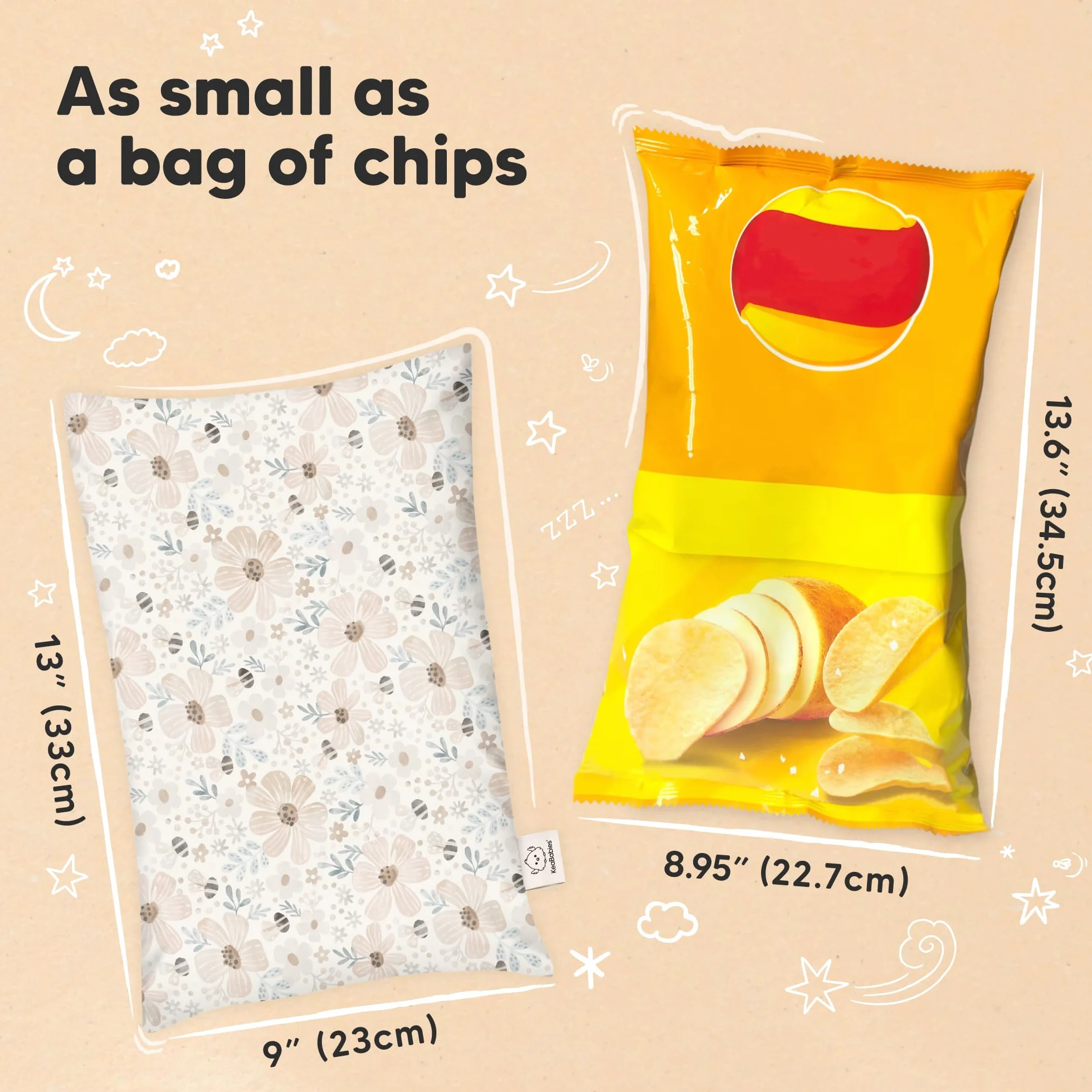 KeaBabies Mini Almohada para Niños Pequeños con Funda de Algodón Orgánico, 9 x 13 Pulgadas, Suave