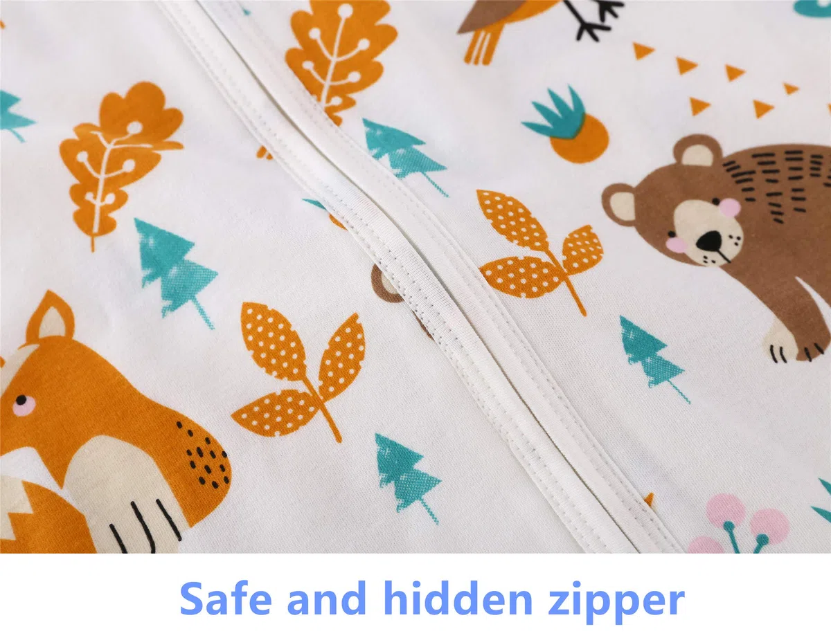 Chilsuessy Saco de dormir de verano para bebé, pijama para niños pequeños, sin mangas, para verano y primavera, 100% algodón, animales del bosque, 130/bebé altura 130-150 cm
