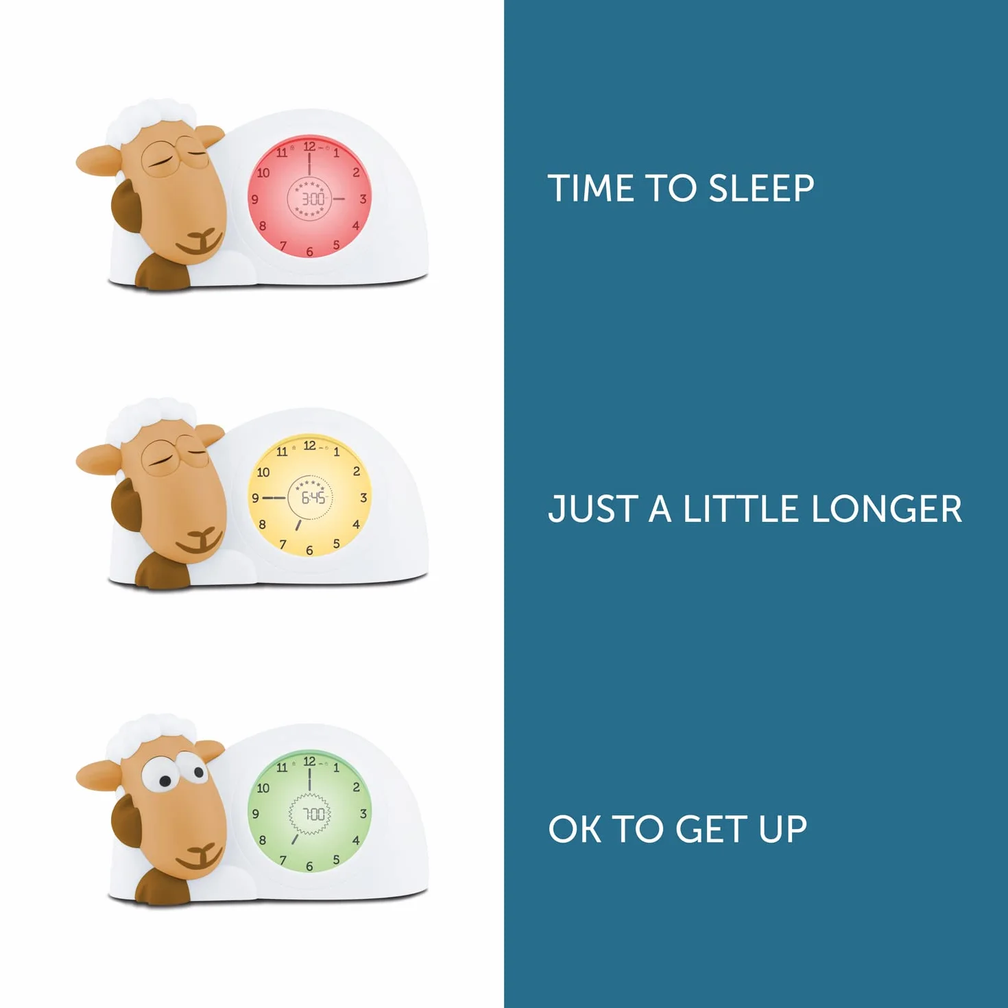 Zazu Reloj Despertador Digital para niños y bebés, ZA-SAM-08, Camel