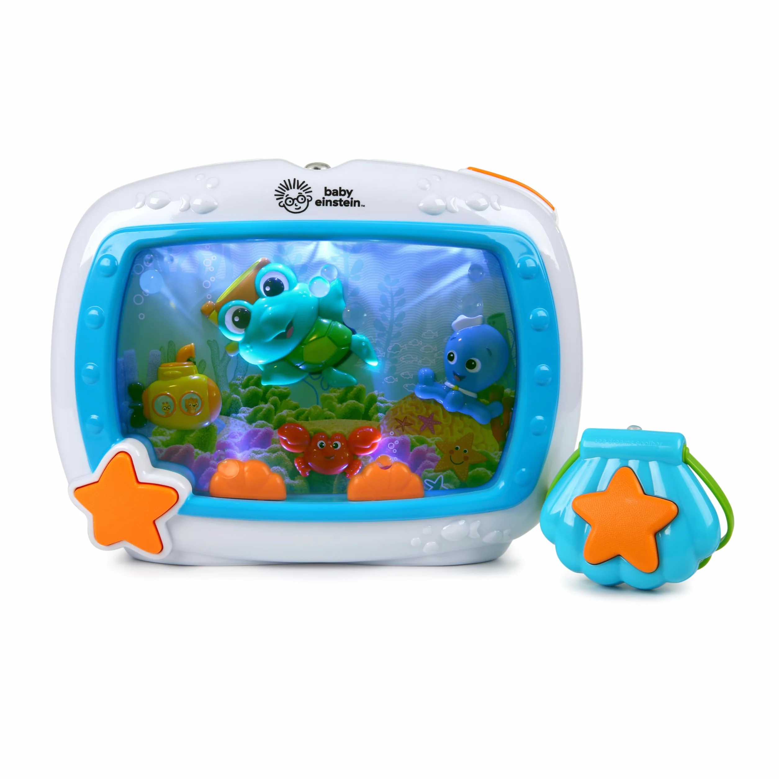 Baby Einstein Sea Dreams Soother Máquina de Ruido Blanco para Bebé con Luces, Música y Sonidos Marinos, Acuario Juguete de Cuna con Control Remoto