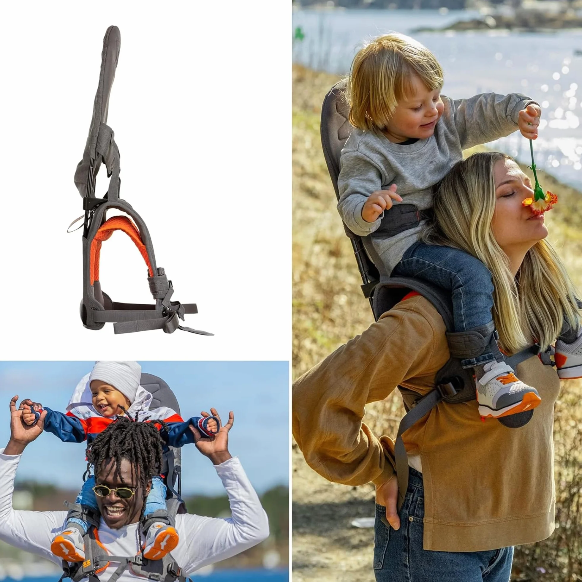 MINIMEIS G4 - Soporte de hombro, gris/naranja