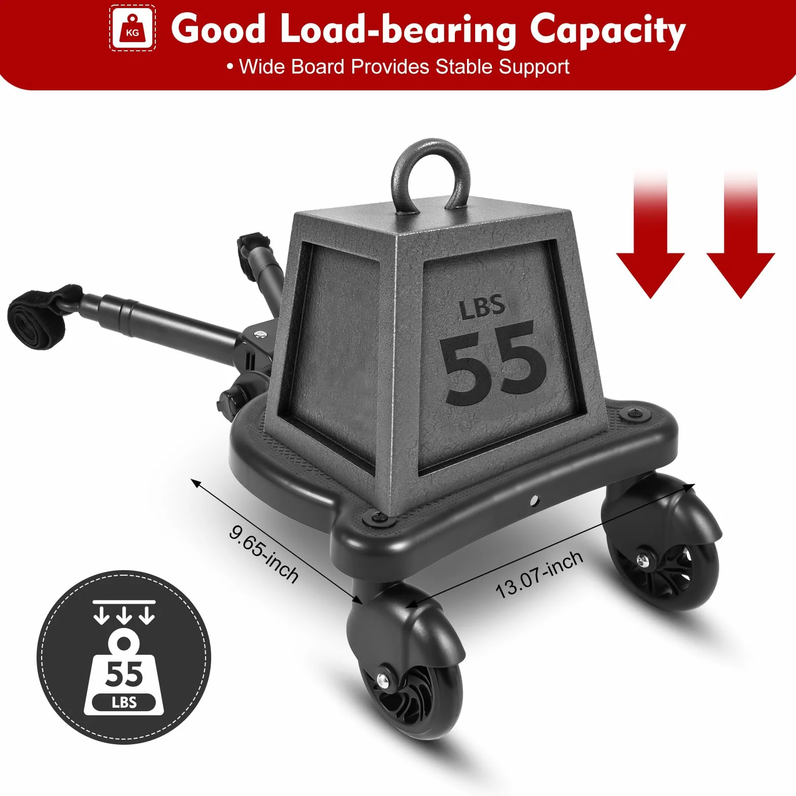 Plataforma con asiento para carro, tabla con asiento universal, con correa para colgar, tabla de pie, pedal auxiliar de polipropileno, accesorios de 25 kg, para cochecito de bebé, extraíble
