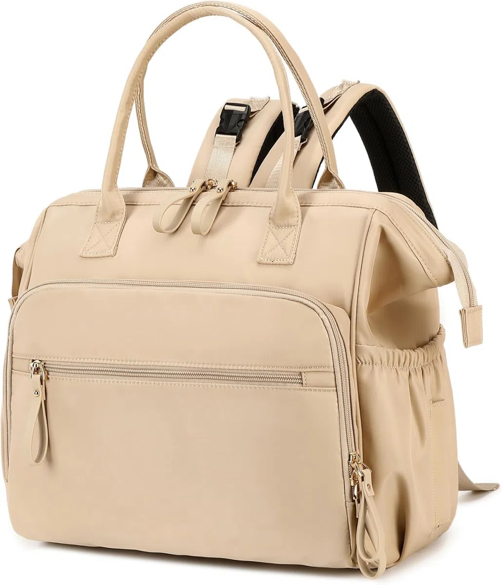 LINGMING Bolso cambiador grande, 14 bolsillos para bebé y 3 bolsillos aislados, regalos para baby shower (negro, grande)