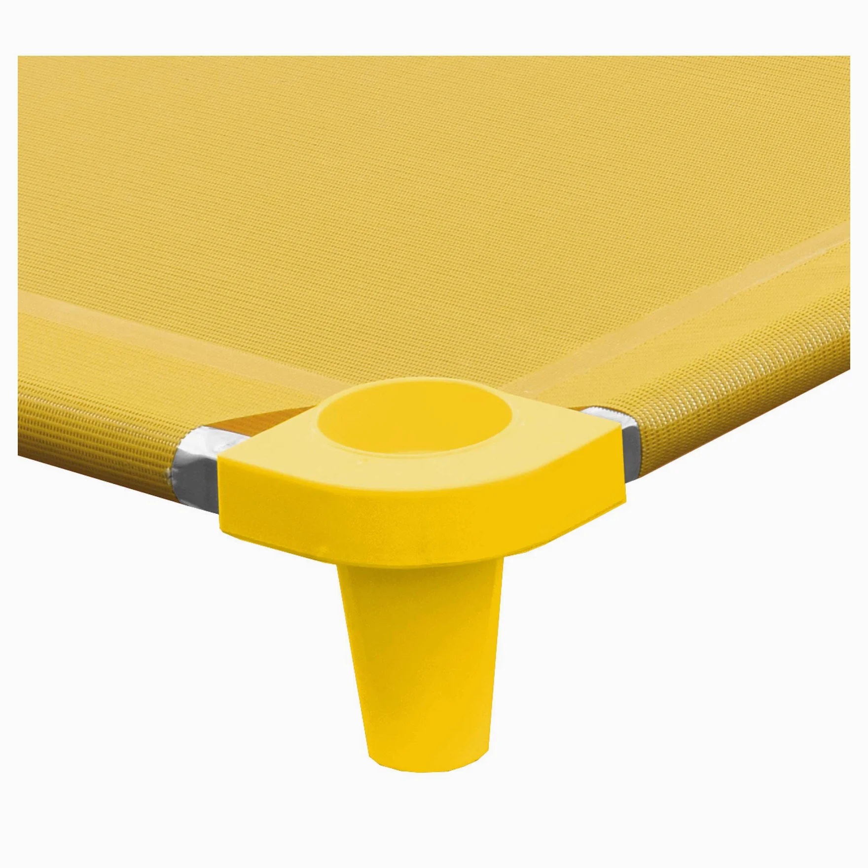 Acrimet Cuna para Niños, Cama Portátil para Niños Pequeños, Apilable, 52 Pulgadas de Largo (Tubos de Acero Inoxidable) (Tela de Malla Transpirable Amarillo - Patas Amarillo) (1 Paquete)
