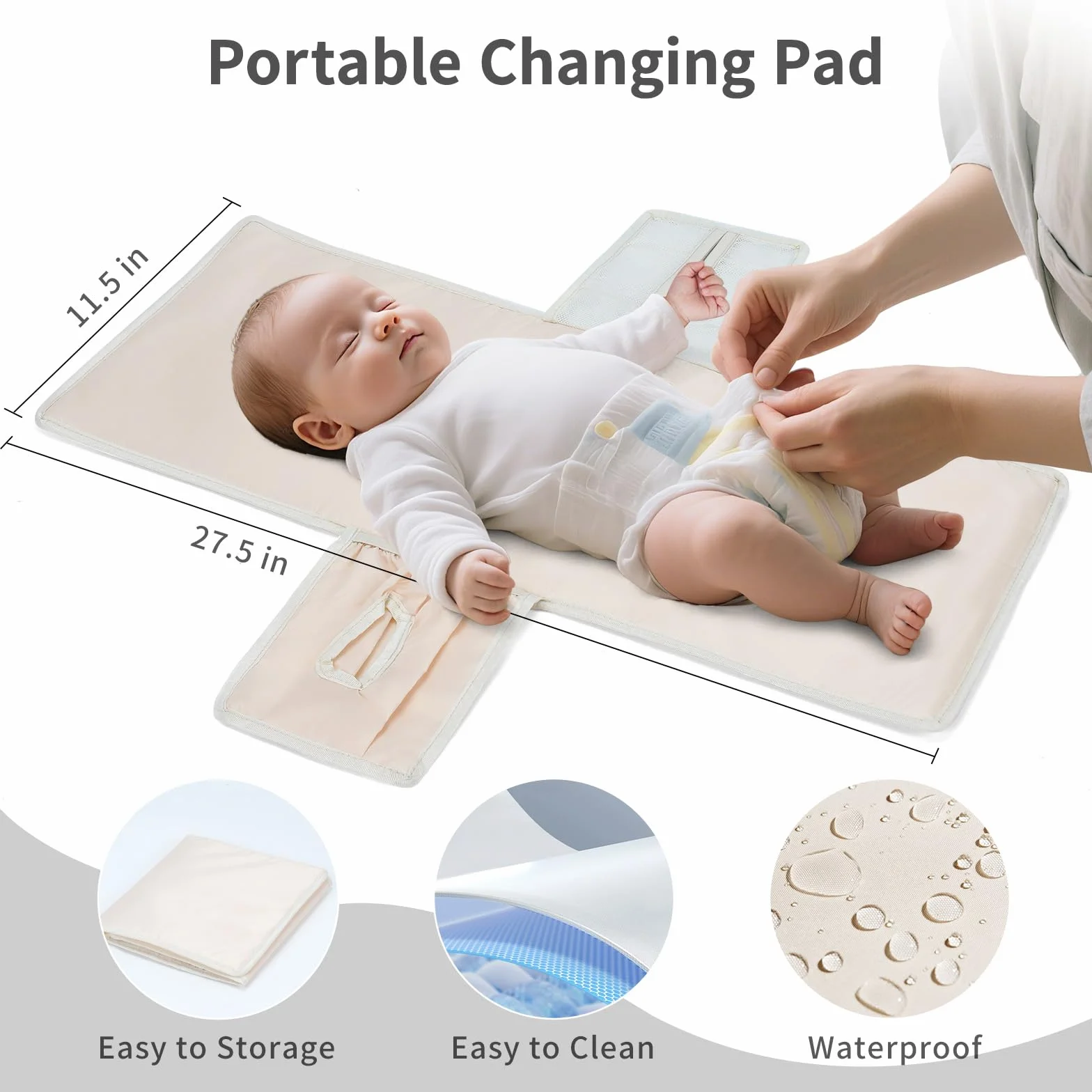 CEI-CEI Mochila Cambiador Bebé Pañalera Impermeable de Neopreno Grande con Bolsillo Térmico Mochila Carro Bebé para Viajes Incluye Cambiador Portátil