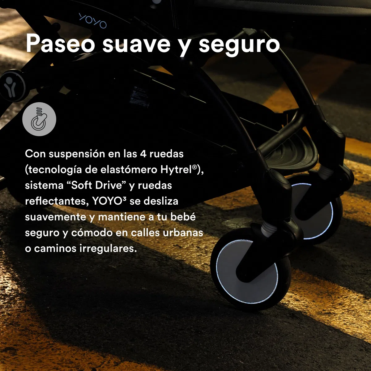 Cochecito Stokke YOYO3 a partir de 6 meses - Incluye chasis negro/cojín de asiento Olive + dosel - Se pliega y despliega en un instante - Ligero y compacto - Compatible con equipaje de mano