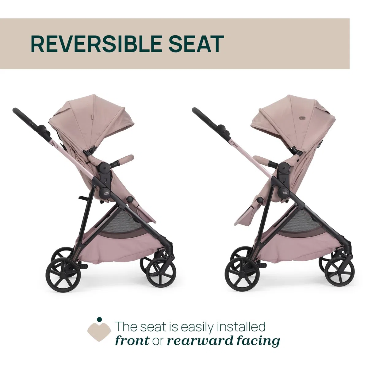 Chicco Cochecito Seety, Cochecito Ligero y Compacto De 0 Meses a 4 Años, Capacidad Máxima 22 kg, Cochecito Plegable,Respaldo Reclinable,Cierre Automático con 1 Movimiento, Capota Parasol y Cubrelluvia