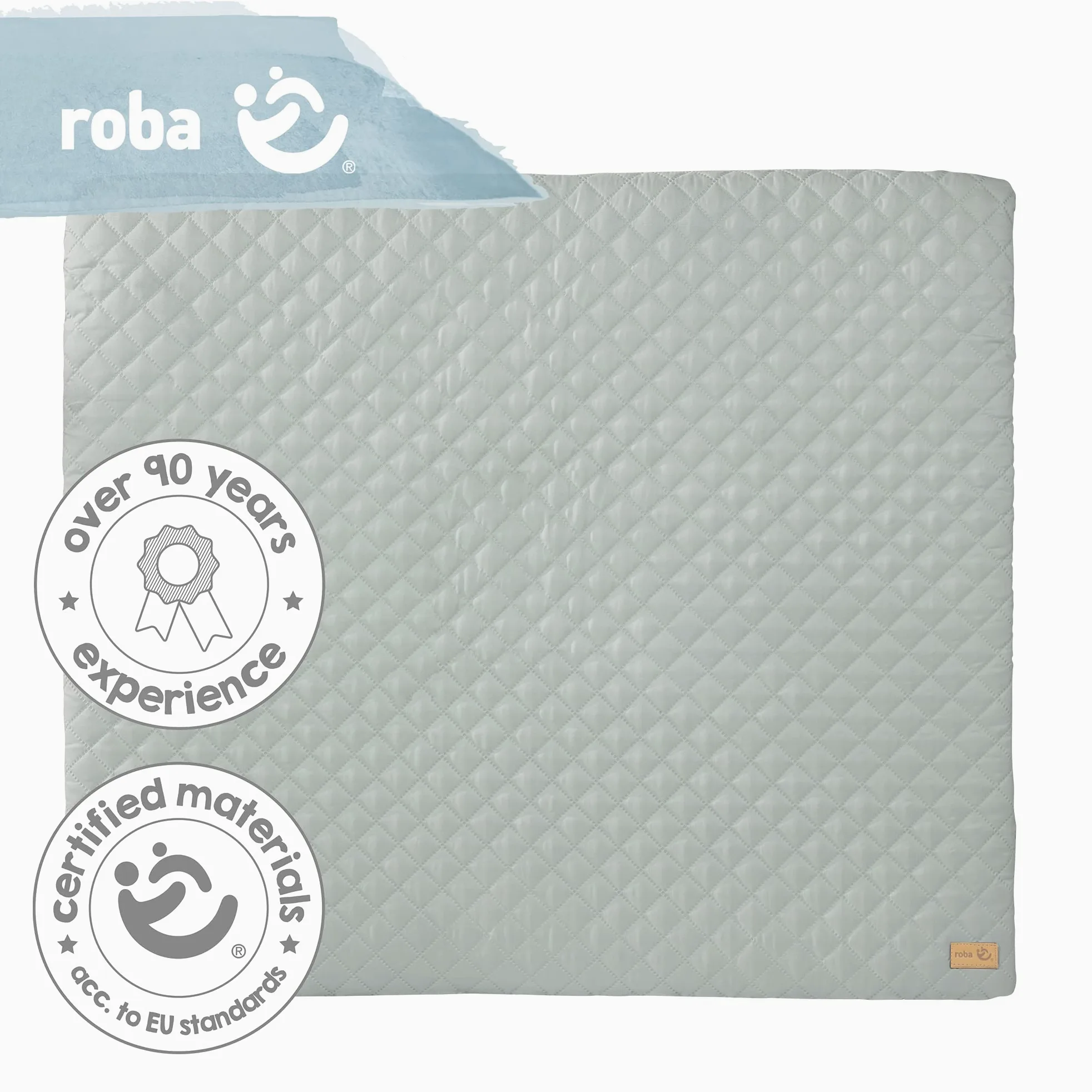 roba Colchon Cambiador Bebe roba Style 85 x 75 cm - Suave y Impermeable - con Diseño Acolchado para Mesas de Cambio de Bebés - Fácil de Limpiar - Verde