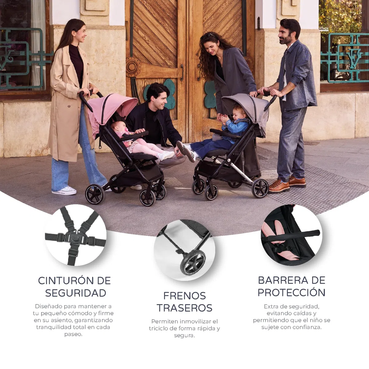 MS BabyWorld – Keo – Silla de paseo ligera hasta 22 kg | Capota extensible | Plegado tipo libro | Ultraligera y compacta | Ruedas grandes (Rosa)