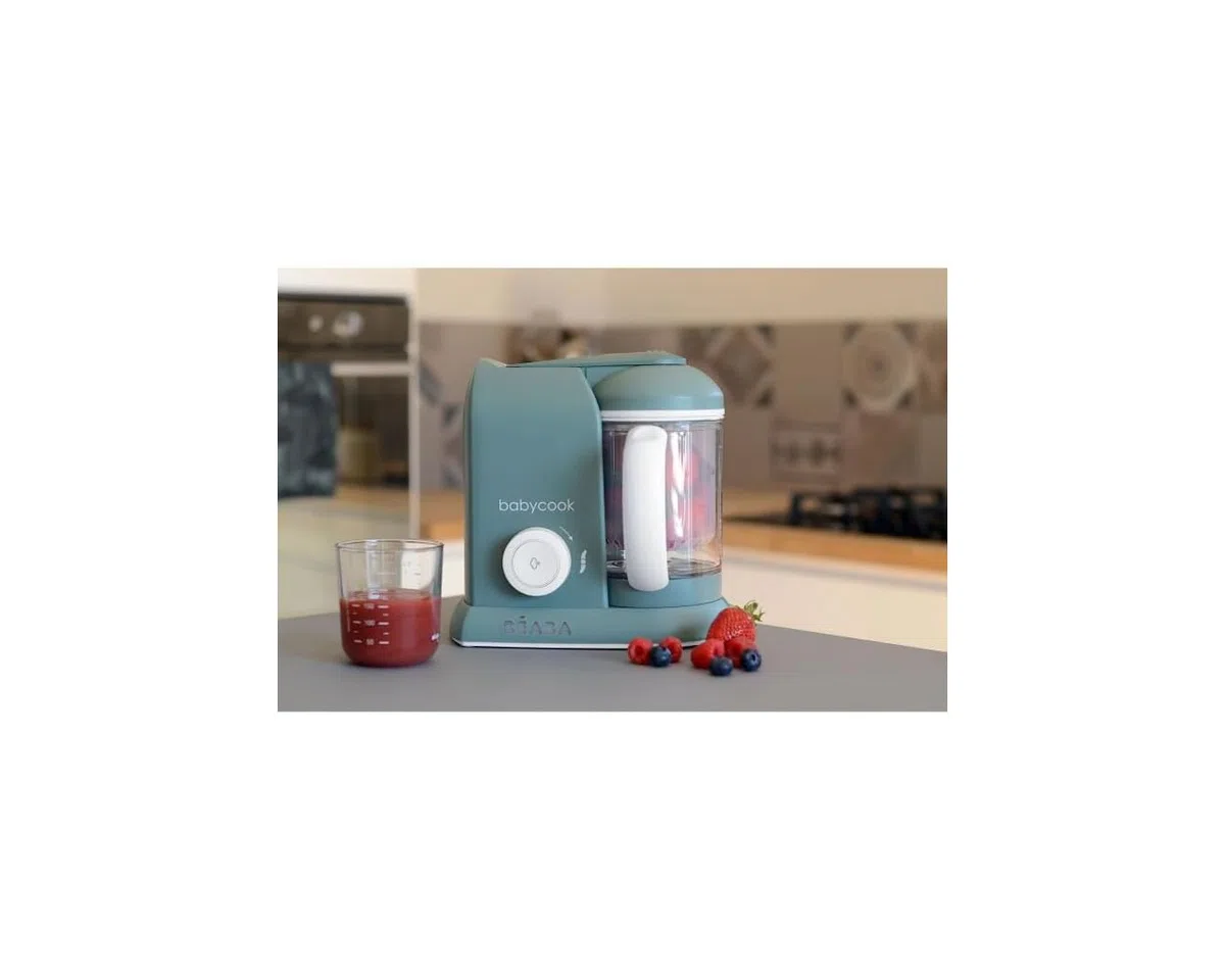 BEABA, Babycook Solo, Robot bébé 4 en 1, Cuiseur, Mixeur - Eucalyptus