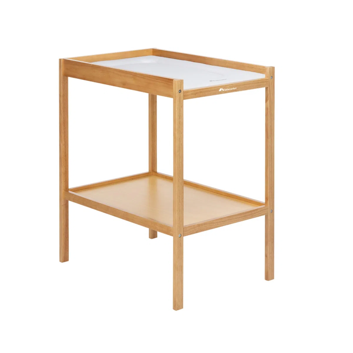 Bebeconfort Daisy, Cambiador Bebé Mueble, 0-12 M (11 kg), Cambiador Incluido, Impermeable, Fácil Limpieza & Montaje, Seguridad Garantizada, Fácil Acceso al Bebé, Estante, Madera Natural