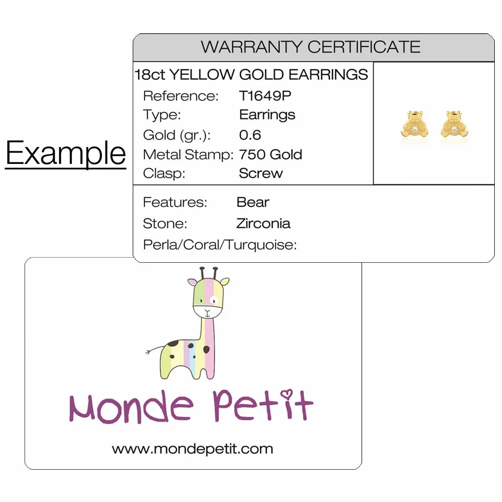 Esclava Bebe Oro Amarillo 3x1 eslabón Plano (9kts) - Estuche Regalo - Certificado de Garantía - Mondepetit