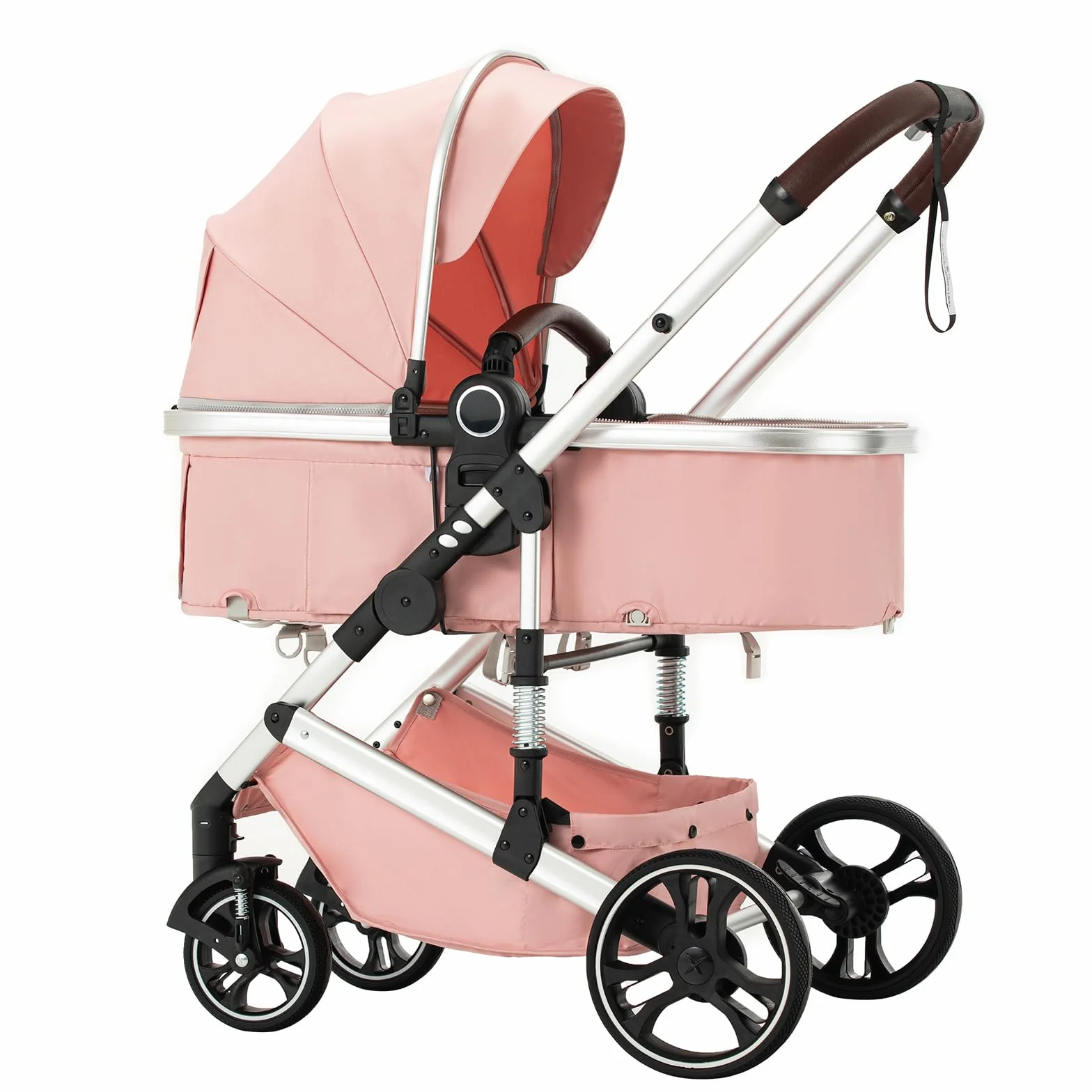 BEBBY BEBBY Cochecito de bebé 3 en 1,Carricoche Combinado Paisaje Alto Marco de Aluminio Para Recién Nacido0-22KG,Portátil Carrito Bebe 3 en 1 Con Asiento De (H9-PINK, H9)