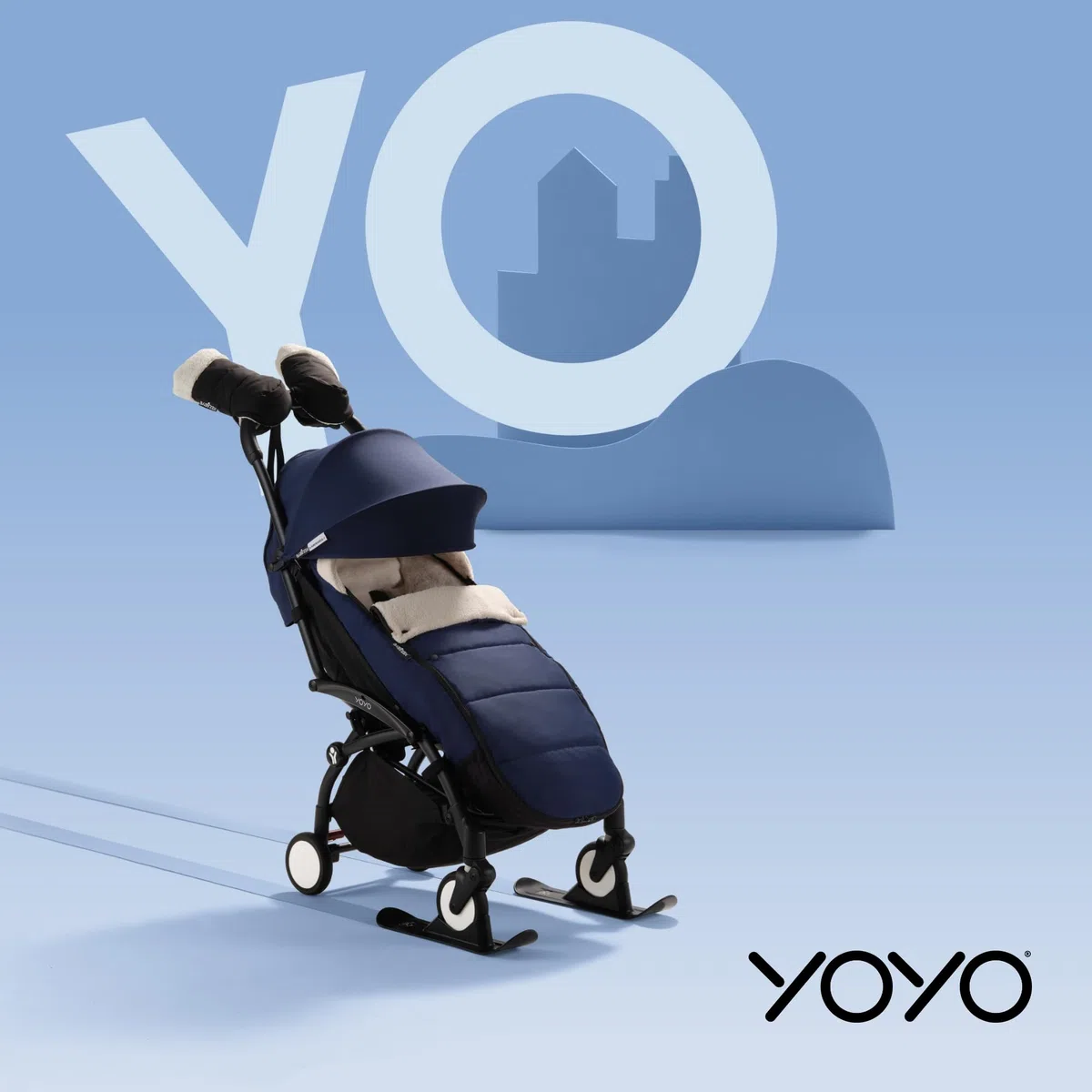 Saco BABYZEN YOYO, Azul Marino - Forro polar y capucha con cordón para mantener caliente al bebé - Incluye bolsa para viaje - Lavable a máquina