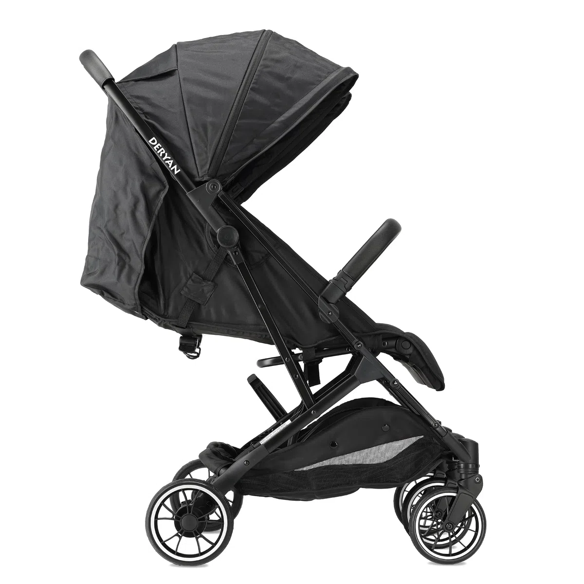 Deryan Rolo X2 Cochecito de bebé - 2 en 1 - pequeño y plegable - desde el nacimiento hasta 4 años - Capacidad por asiento hasta 44 kg - Cochecito infantil plegable - compacto y plegable - Negro