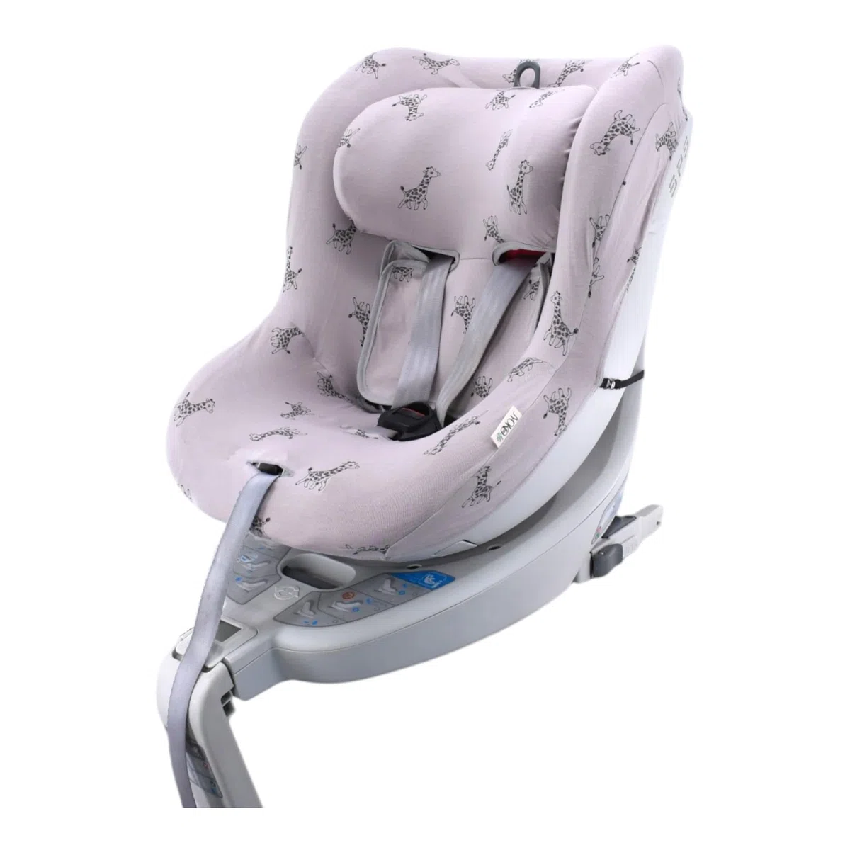 JYOKO Kids Funda para Silla De Coche Compatible con Avionaut Sky Y Be Cool Nado O3 | Algodón Orgánico Transpirable | Confort Suave para Viajar (Estampado Giraffe)