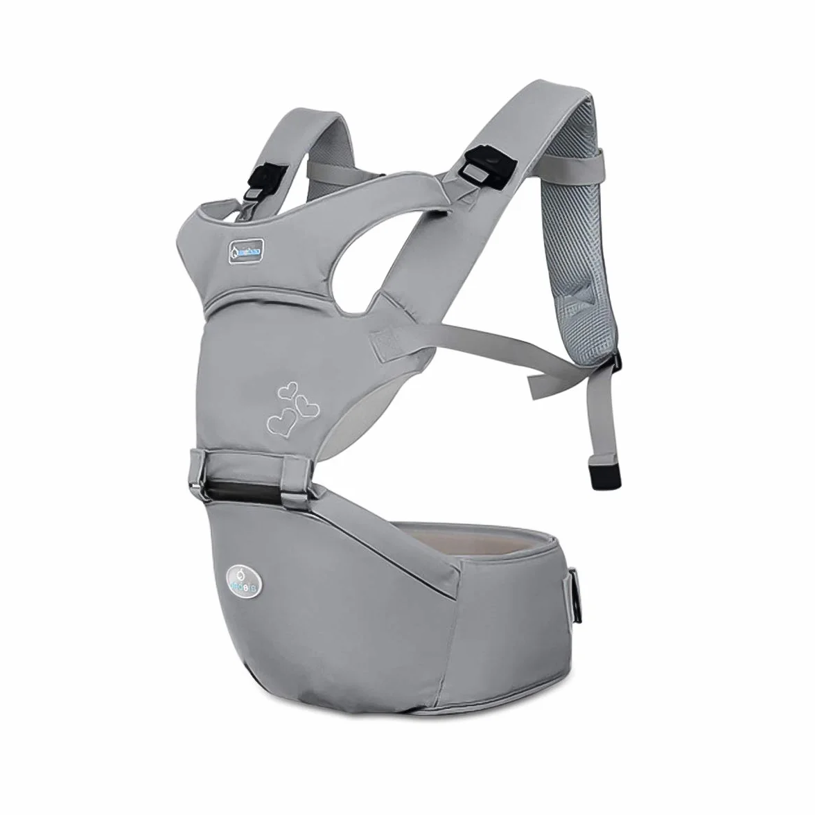 SONARIN Front Premium Hipseat Baby Carrier, Multifuncional, Ergonómico, Algodón, Gris