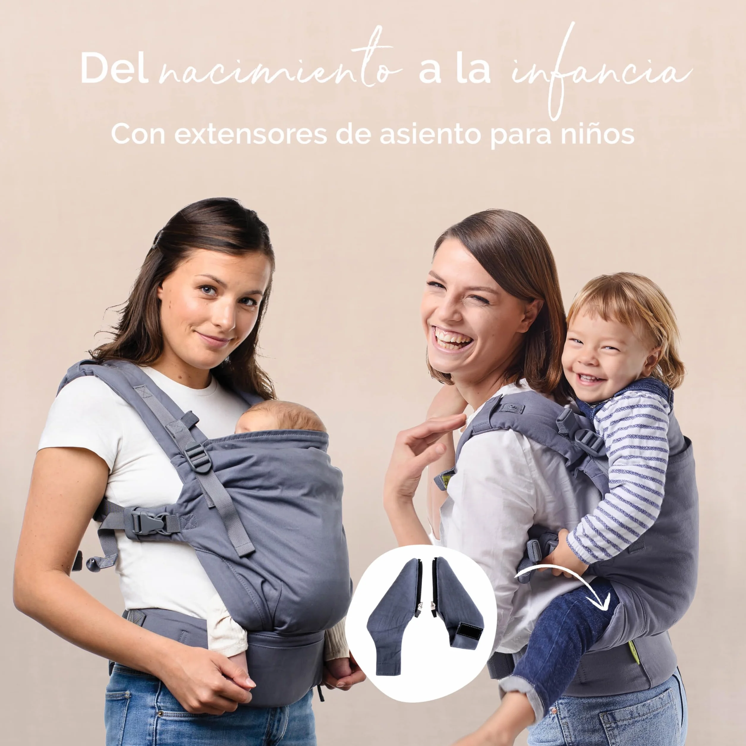 Boba X Mochila Portabebés Ergonómica Ajustable para Recién Nacidos 3-20 kg Gris