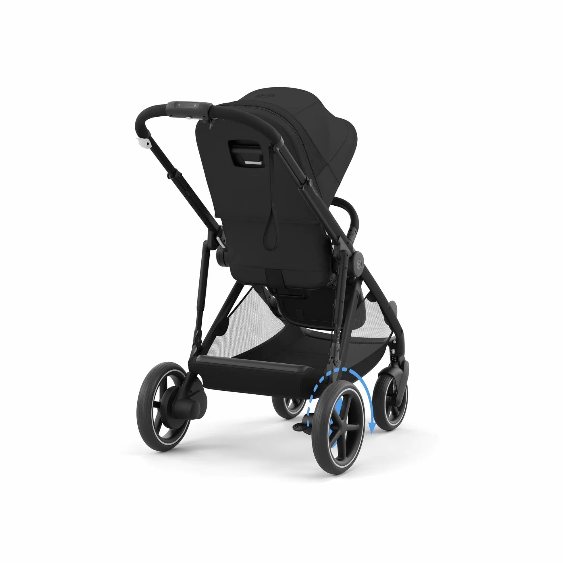 CYBEX Cochecito dorado e-GAZELLE S, máx. 22 kg (modo individual) / 2x 22 kg (modo dúo), sistema todo en 1 con accionamiento eléctrico y 20+ configuraciones, Moon Black